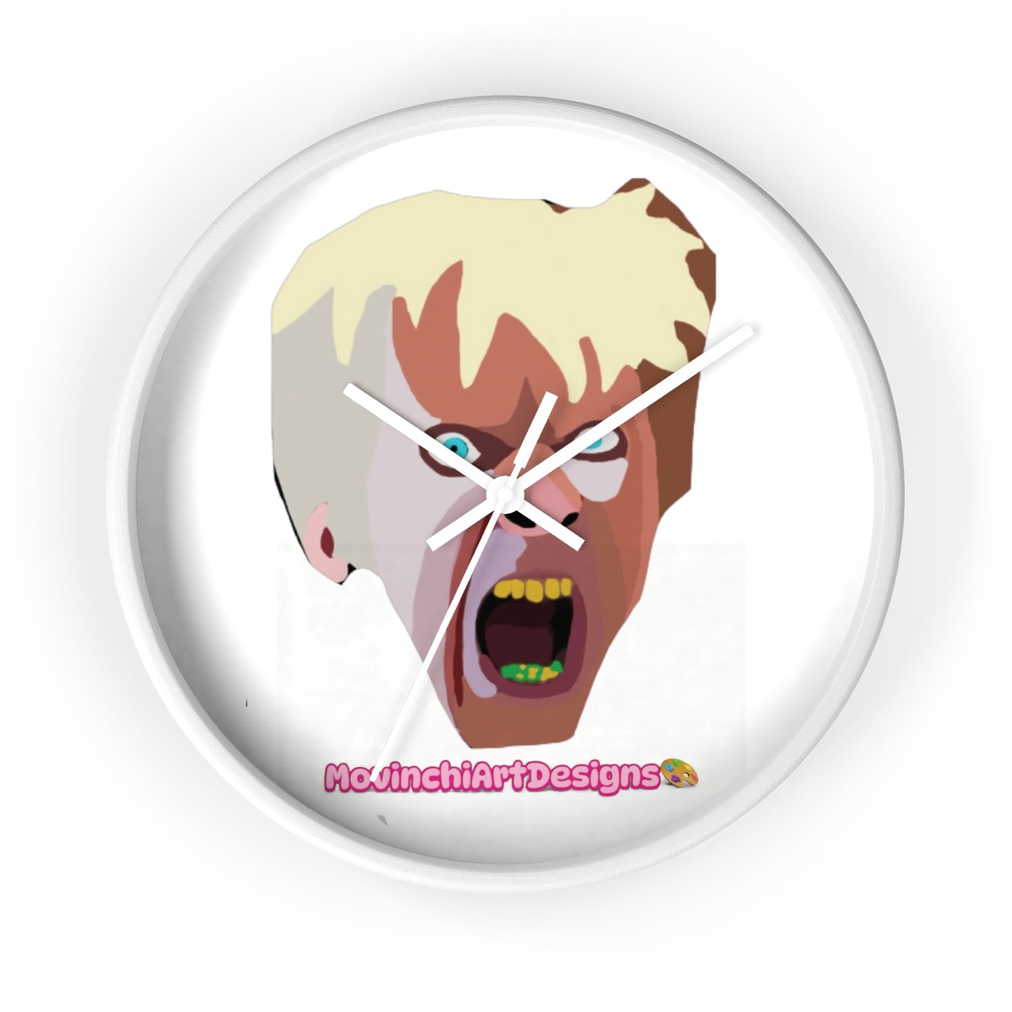 KAREN.  Screaming Face Wall Clock — Bold Pop Art Horror Home Decor