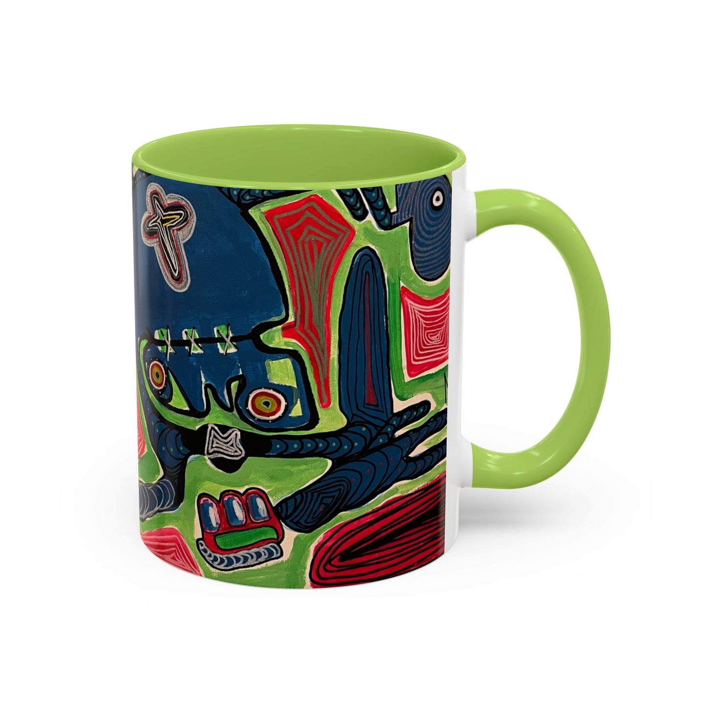 AFTER LIFE2.0  Abstract Neon Doodle Coffee Mug — Colorful Surreal Art Accent Mug (11/15oz)