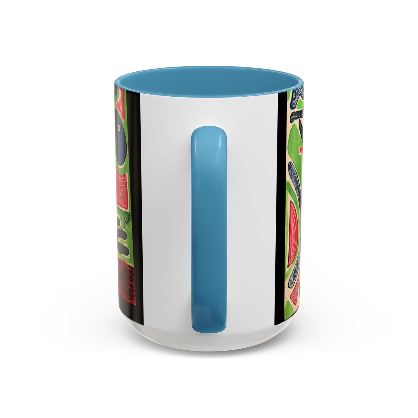 AFTER LIFE.  Abstract Tribal Art Coffee Mug — Colorful Surreal Accent Mug