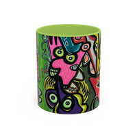 AbstractCONCERT.   Pop Art Coffee Mug — Colorful Faces Accent Mug (11/15 oz)