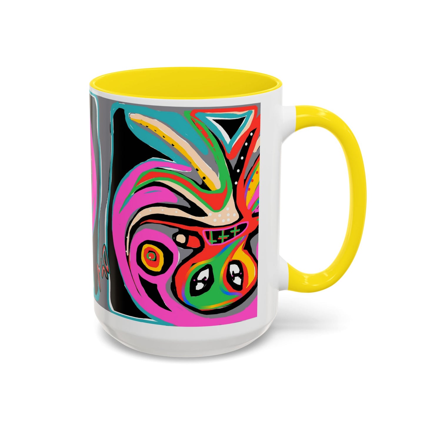 Abstract Neon octopussy Coffee Mug — Colorful Pop Art Accent Mug (11/15oz)