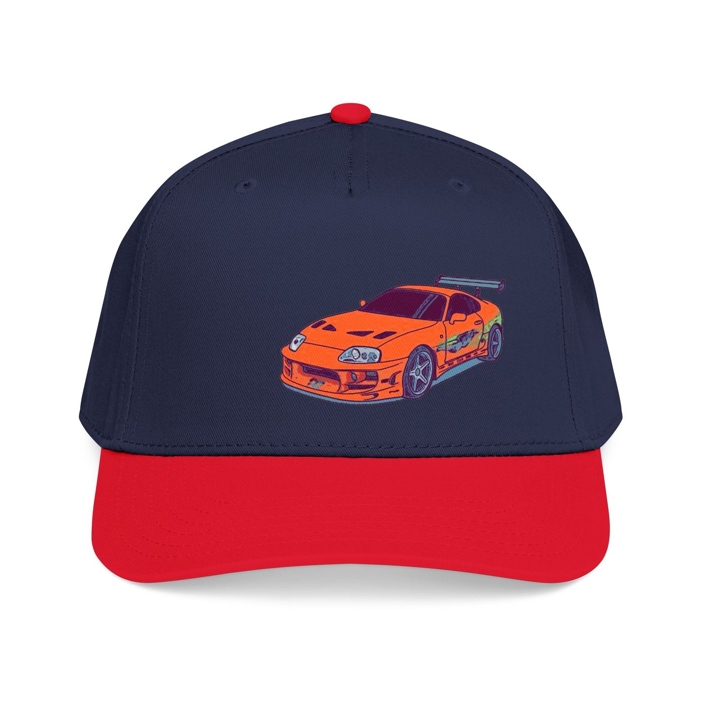 2JZ.  Retro Orange Sports Car Baseball Cap — Vintage JDM Supra Snapback