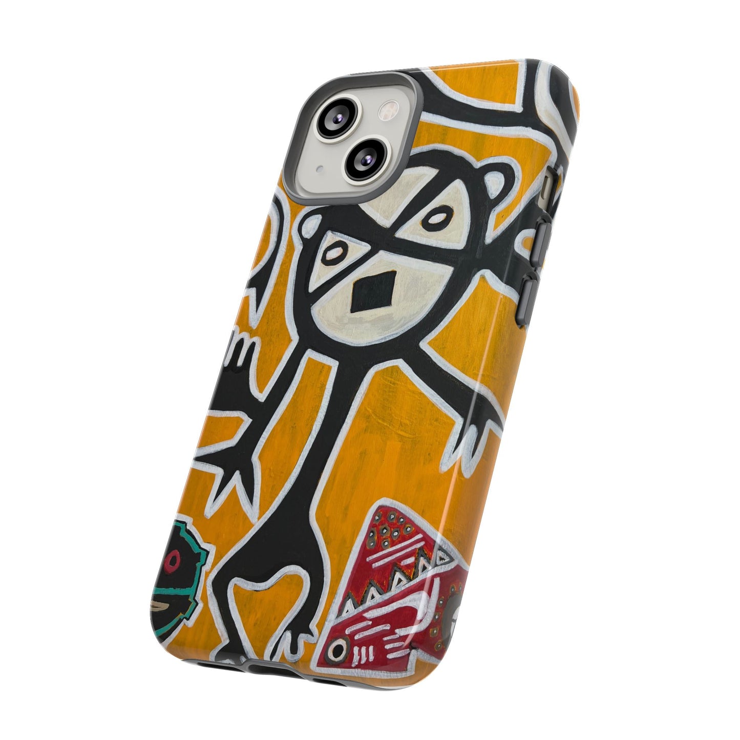 Abstract TAINO  Tribal Art Phone Case – Bold Orange Graphic Protective Cover