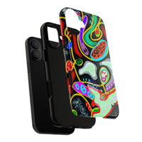 CRAZY4  Abstract Neon Skull Phone Case — Colorful Psychedelic Protective Cover