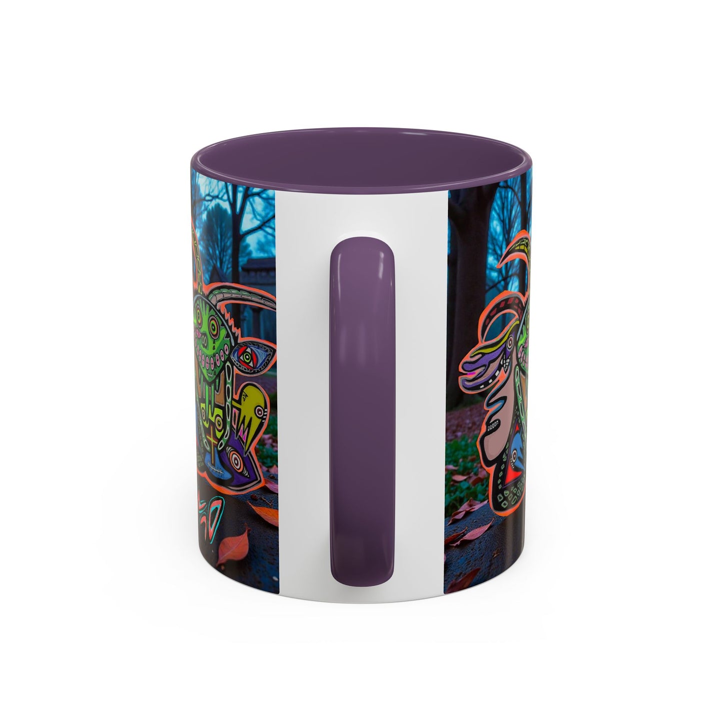 RYDER4.0  Psychedelic Forest Accent Coffee Mug – Colorful Trippy Creature Design (11/15oz)
