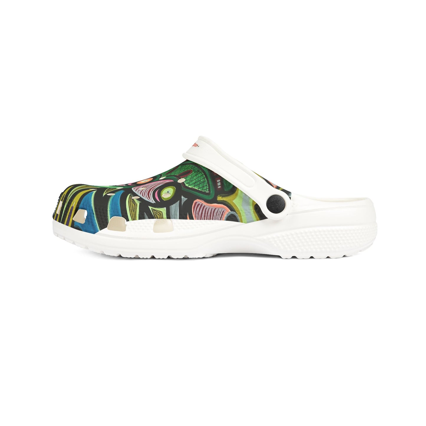 KING GRAY2.0 Colorful Graffiti EVA Clogs — Artistic All-Over-Print Garden Shoes