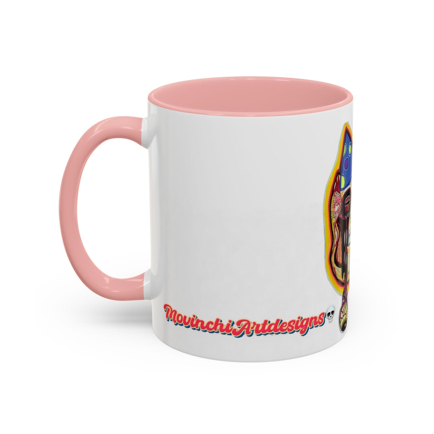 POOKIES BEAR Cat Skull Accent Coffee Mug — Day of the Dead Gothic Cat Design