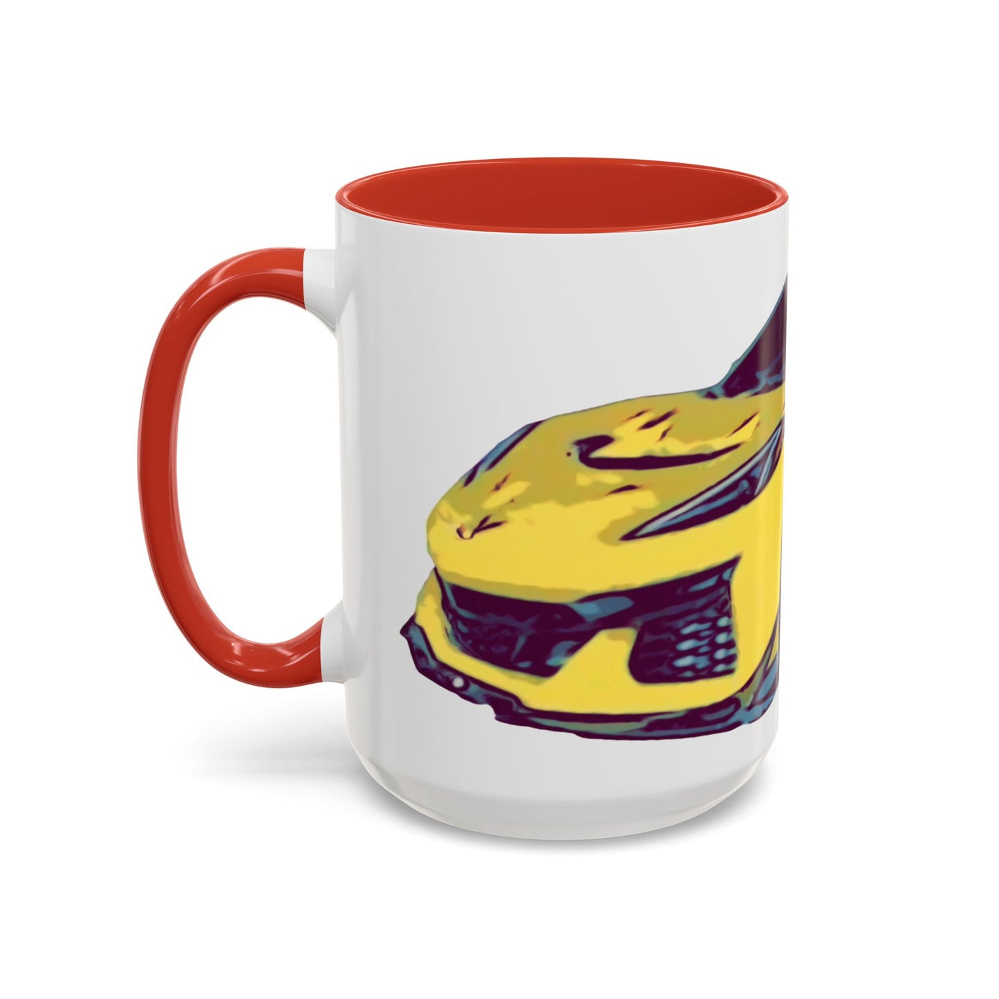 ZR1 Lover Coffee Mug — Yellow Sports Car & Boston Terrier Accent Mug (11/15 oz)