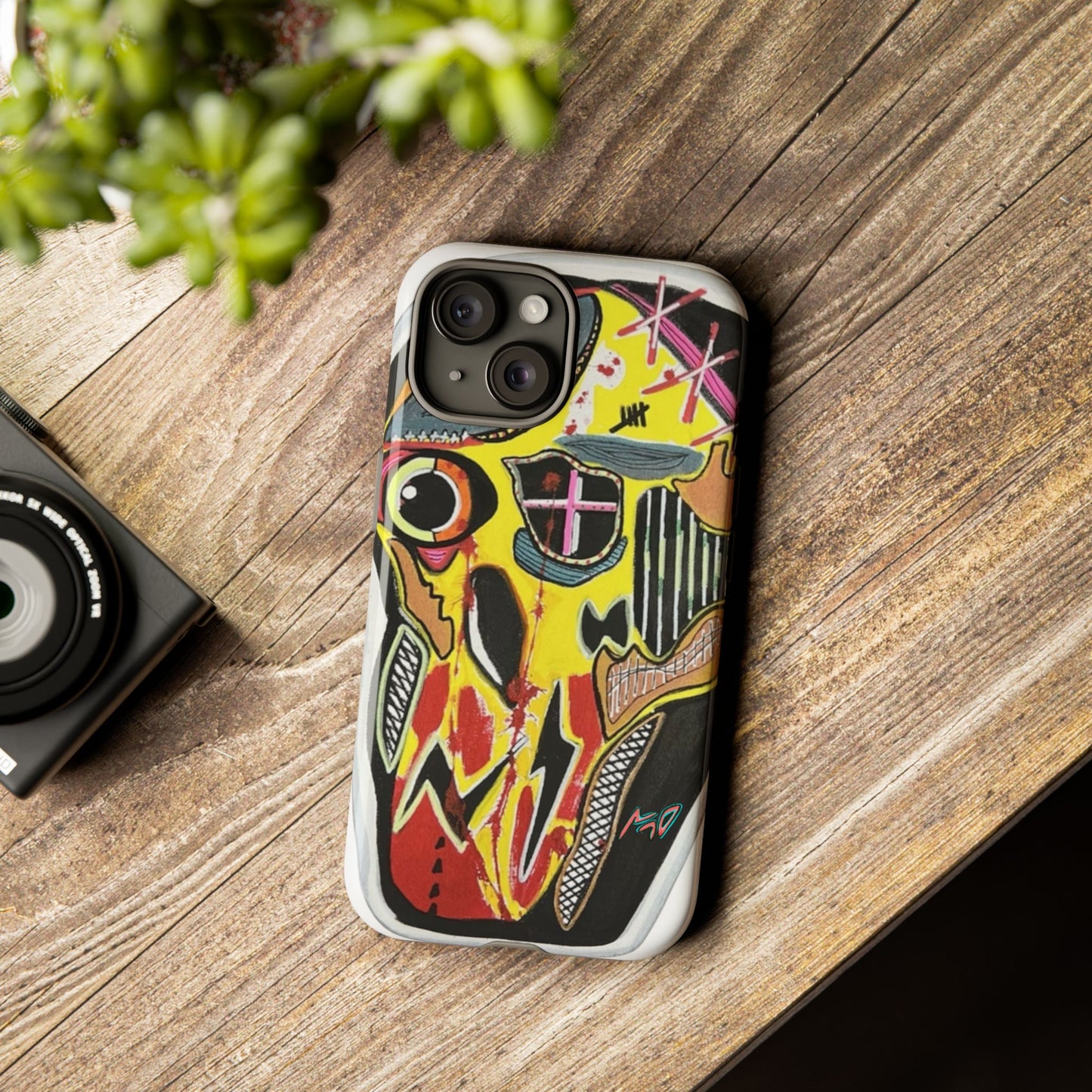 VINCENT.  Skull Riot Phone Case – Colorful Abstract Horror Art Protective Cover