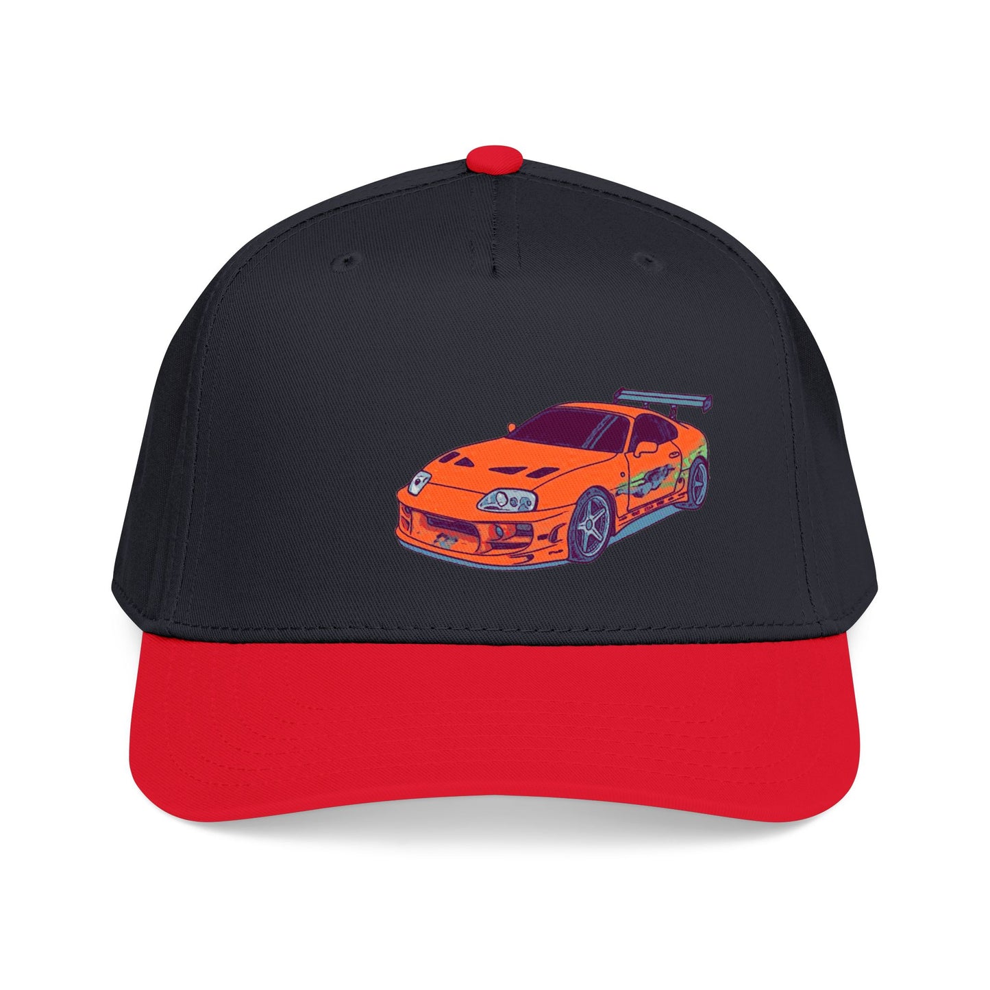 2JZ.  Retro Orange Sports Car Baseball Cap — Vintage JDM Supra Snapback