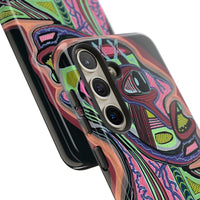 HEART ATTACK Abstract Neon Face Tough Phone Case – Vibrant Art Phone Cover