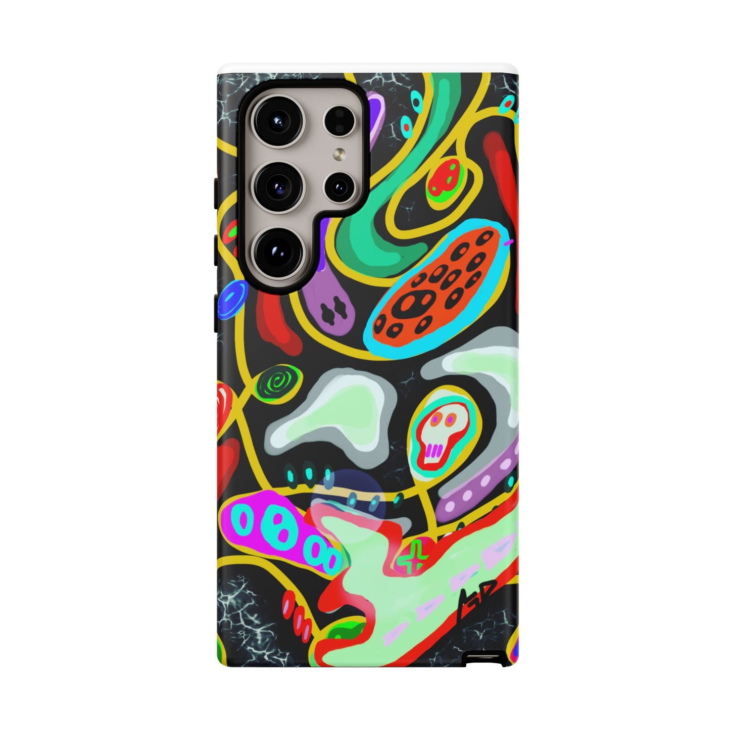 CRAZY4  Abstract Neon Skull Phone Case — Colorful Psychedelic Protective Cover