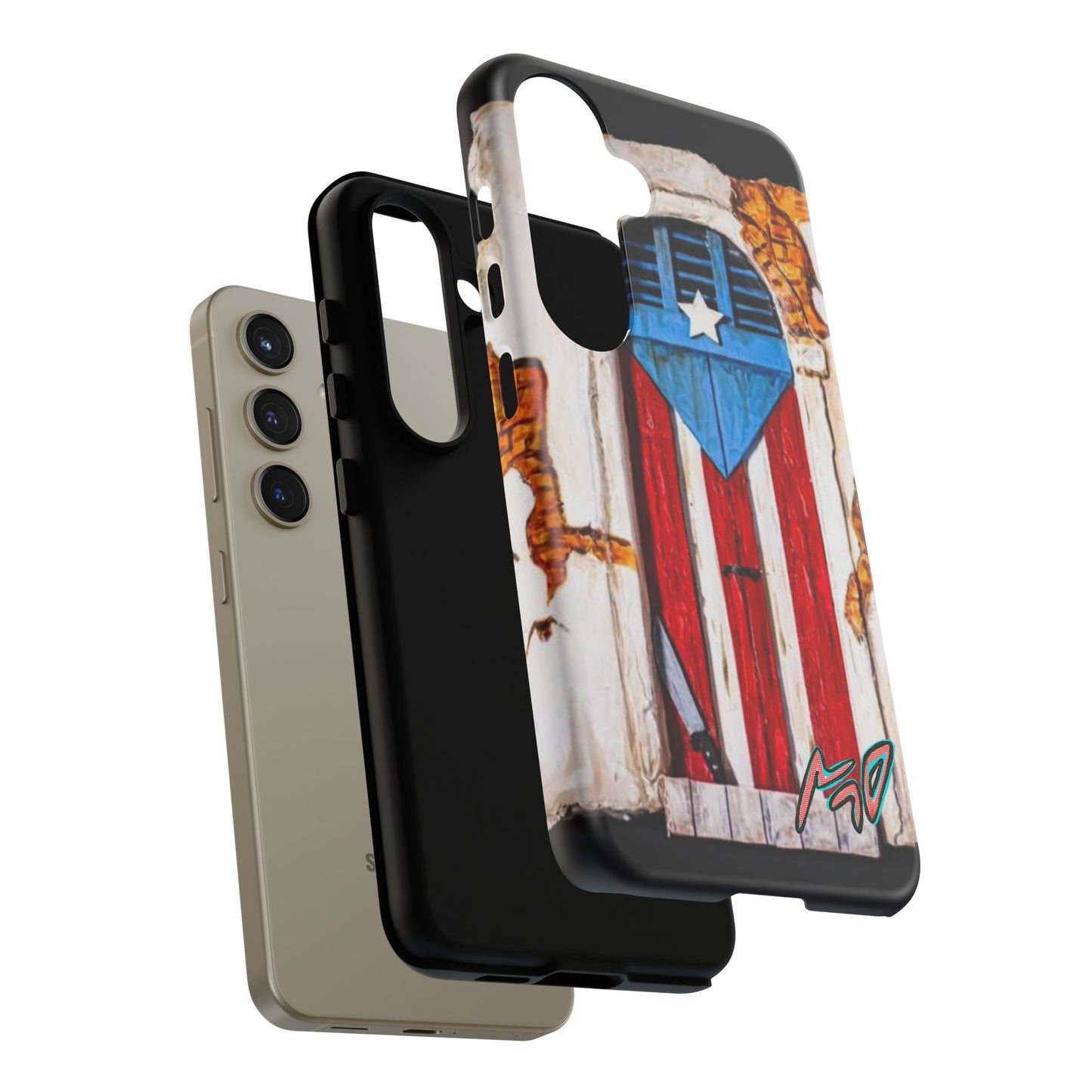 Puerto Rican Flag Phone Case - Rustic Coquí Door Design Tough Case
