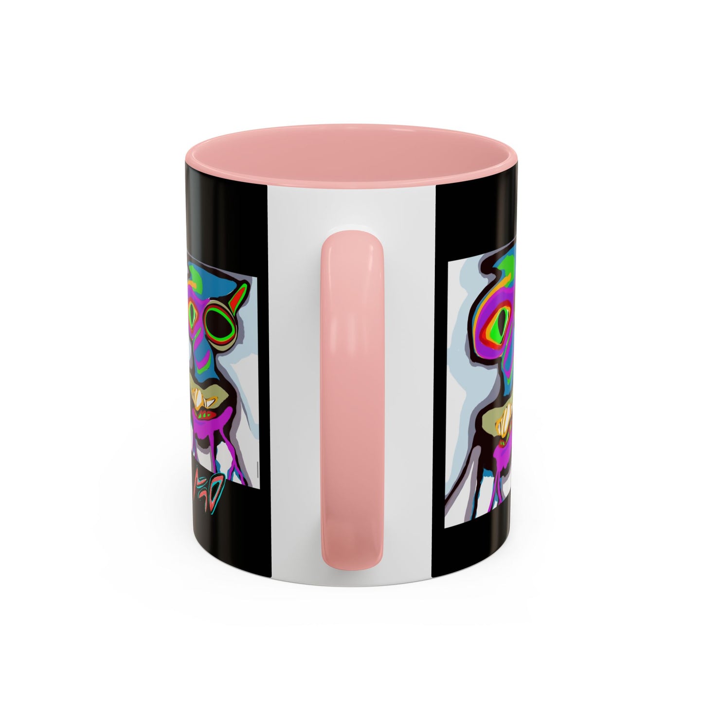 Abstract Alien Art Coffee Mug — Colorful Surreal Creature Accent Mug