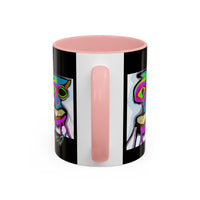 Abstract Alien Art Coffee Mug — Colorful Surreal Creature Accent Mug
