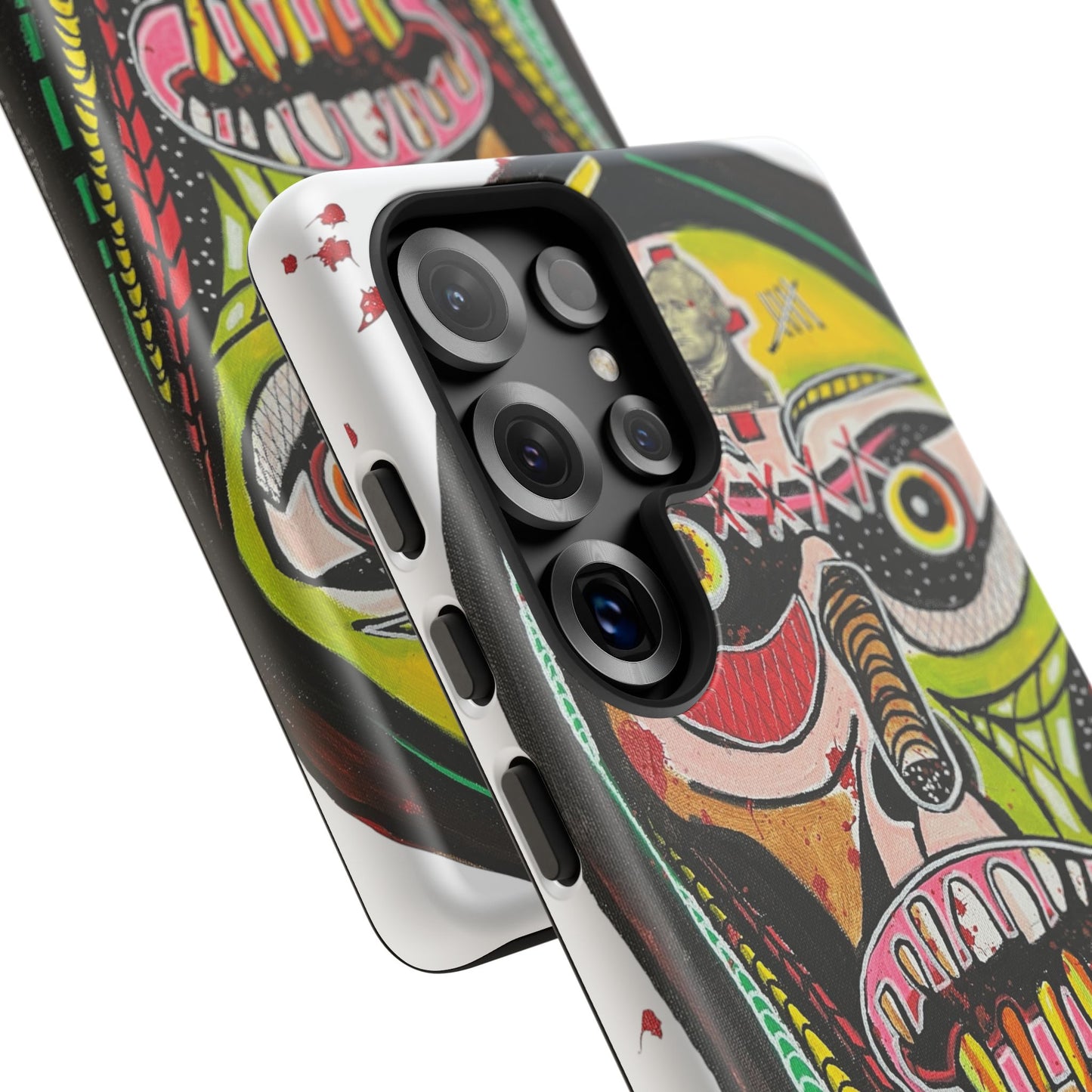 KUNTA.  Abstract Tribal Skull Phone Case — Colorful Street Art Protective Cover