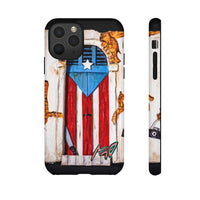 Puerto Rican Flag Phone Case - Rustic Coquí Door Design Tough Case