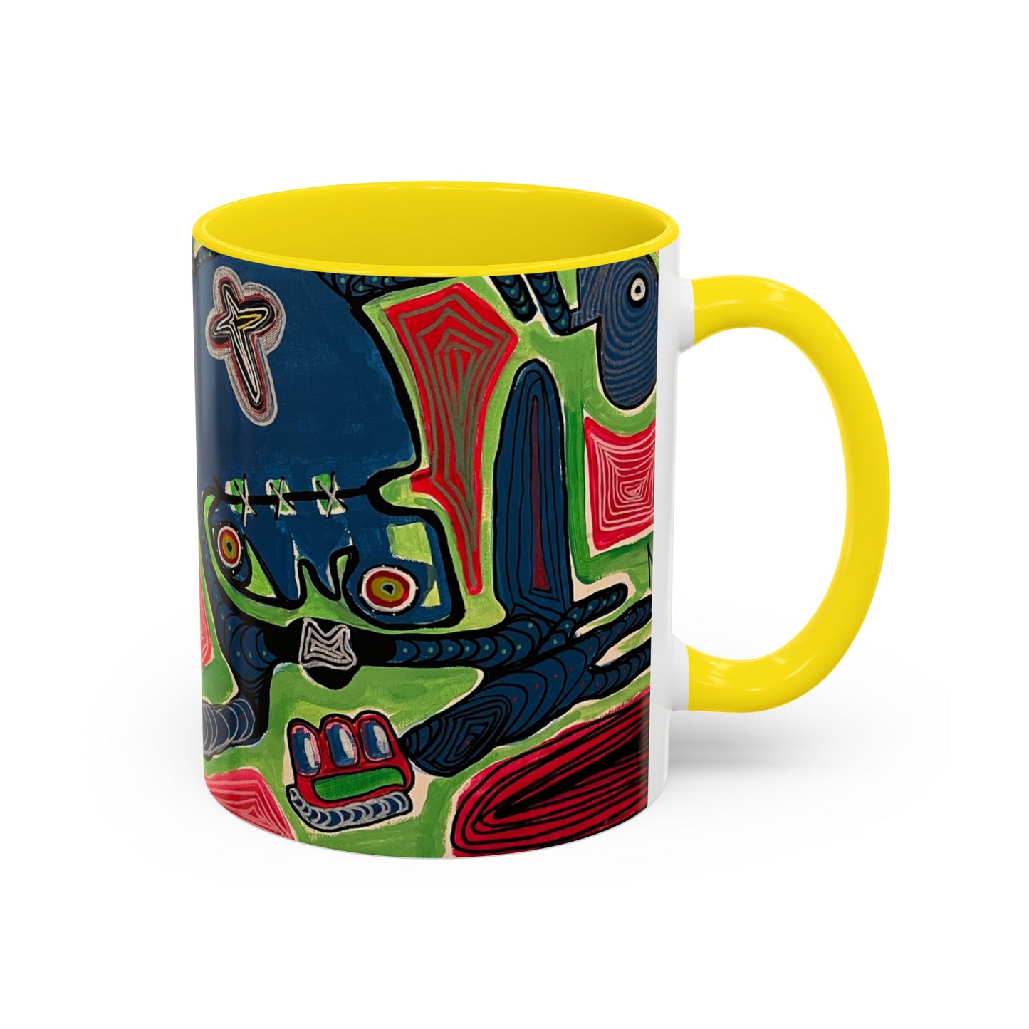 AFTER LIFE2.0  Abstract Neon Doodle Coffee Mug — Colorful Surreal Art Accent Mug (11/15oz)
