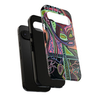 HEART ATTACK Abstract Neon Face Tough Phone Case – Vibrant Art Phone Cover