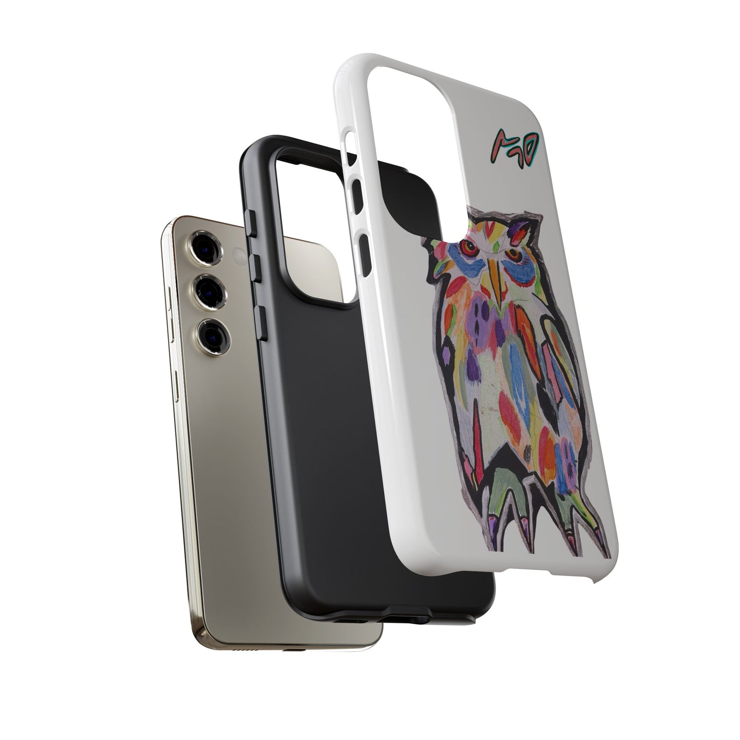 Colorful Owl Phone Case — Artistic Owl Illustration Tough Case