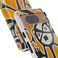 Abstract TAINO  Tribal Art Phone Case – Bold Orange Graphic Protective Cover