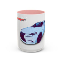 IS300 Car Lover Accent Coffee Mug – White Sports Sedan Design (11oz & 15oz)