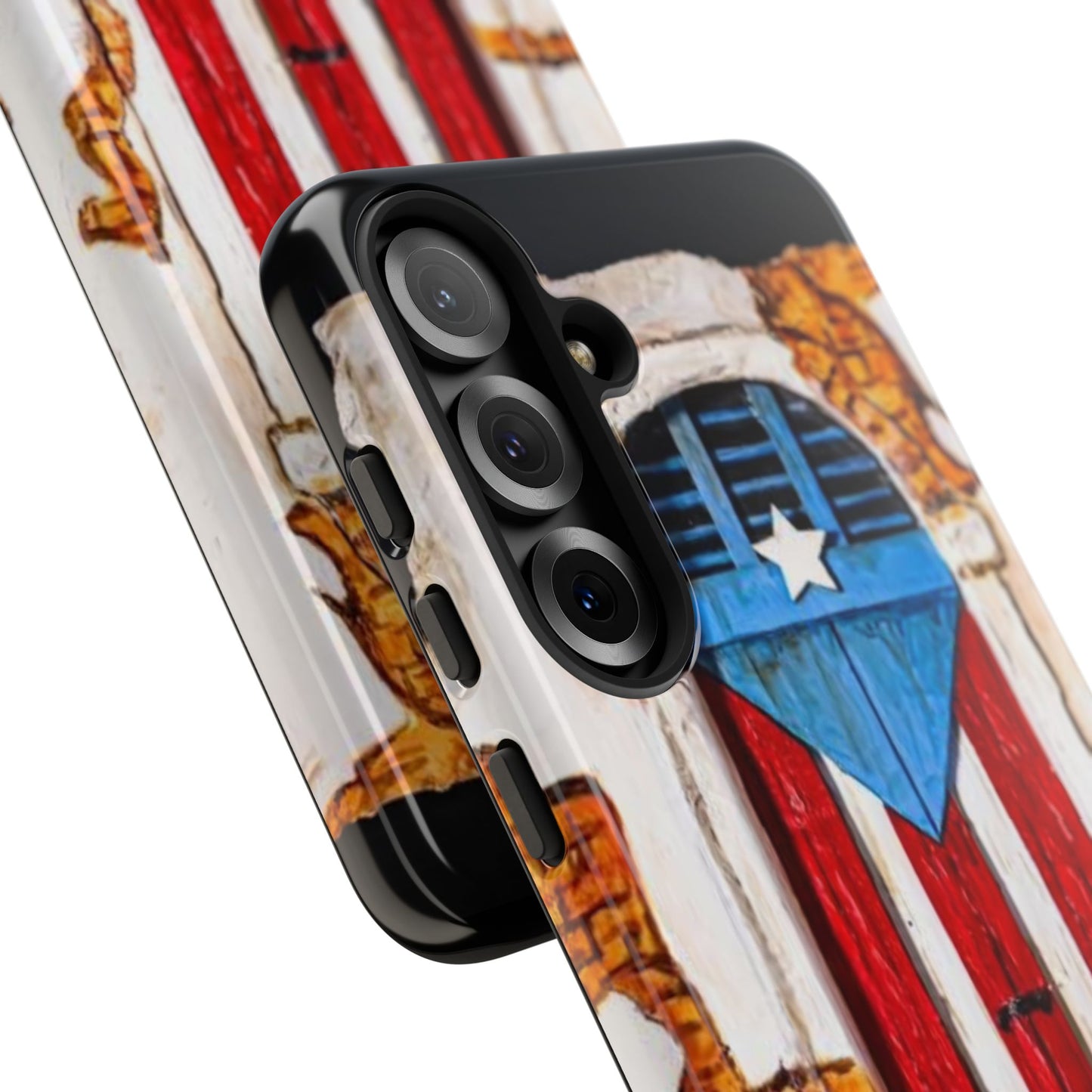 Puerto Rican Flag Phone Case - Rustic Coquí Door Design Tough Case