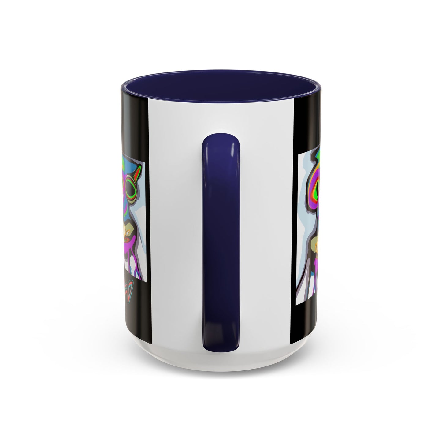 Abstract Alien Art Coffee Mug — Colorful Surreal Creature Accent Mug