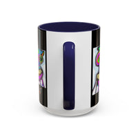 Abstract Alien Art Coffee Mug — Colorful Surreal Creature Accent Mug