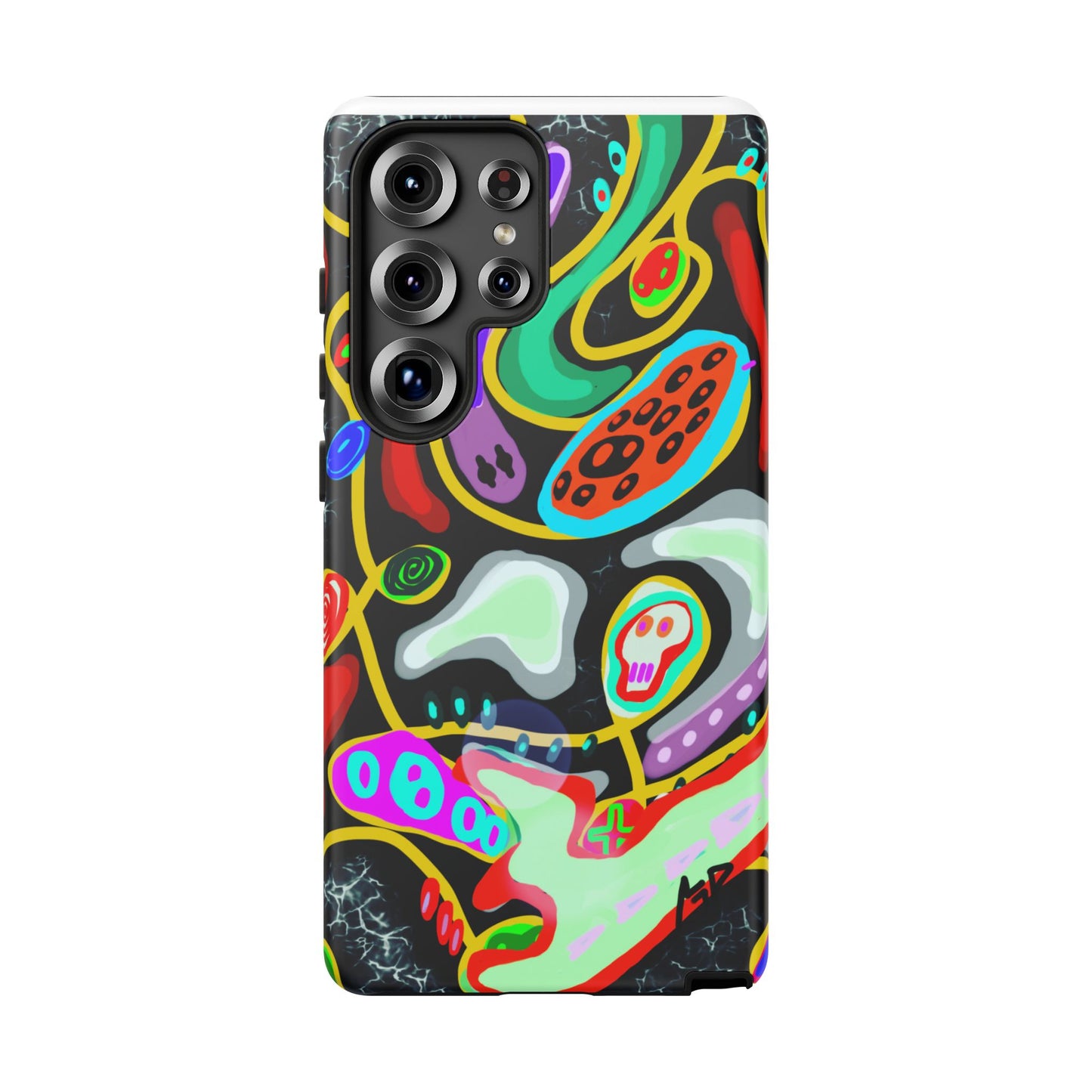 CRAZY4  Abstract Neon Skull Phone Case — Colorful Psychedelic Protective Cover