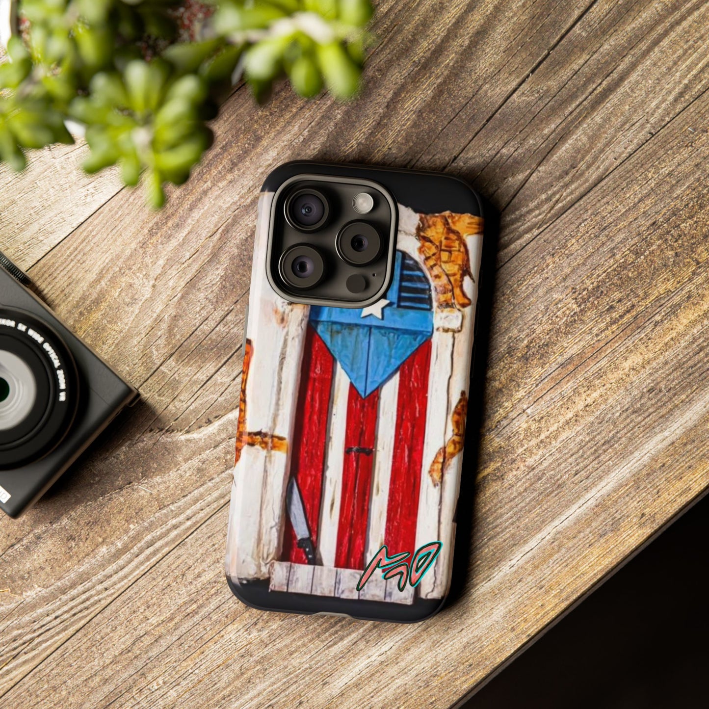 Puerto Rican Flag Phone Case - Rustic Coquí Door Design Tough Case