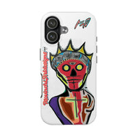Artistic Crown KING GRAY  Skull Tough Phone Case — Colorful Abstract Guardian Design