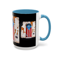 Puerto Rico Flag Door Accent Coffee Mug — Vintage Rustic Boricua Pride (11/15oz)