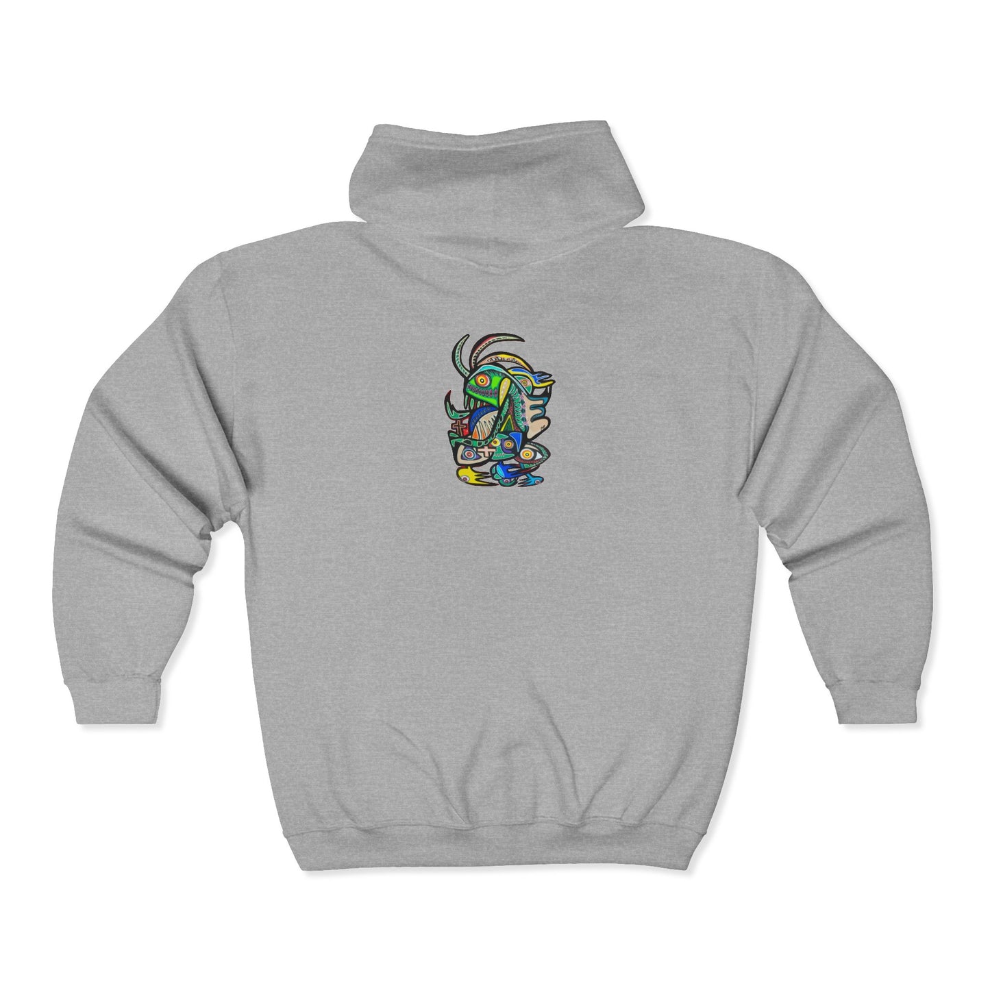 Full-Zip Hoodie with Colorful RYDER Art — Bold Graphic Zip-Up Sweatshirt