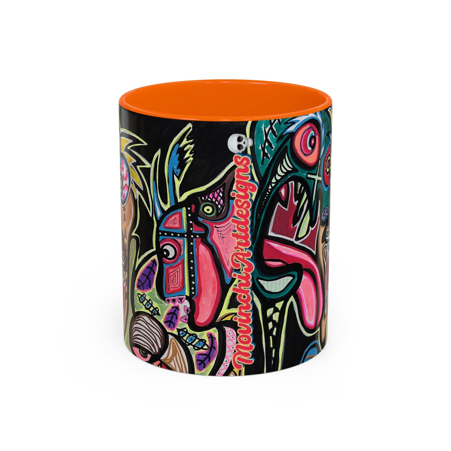Abstract Neon DEPRESSION2.0   Monster Coffee Mug — Colorful Surreal Art Accent Mug (11/15oz)
