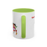 Skullface Accent Coffee Mug — Colorful Day of the Dead Pop Art (11/15oz)