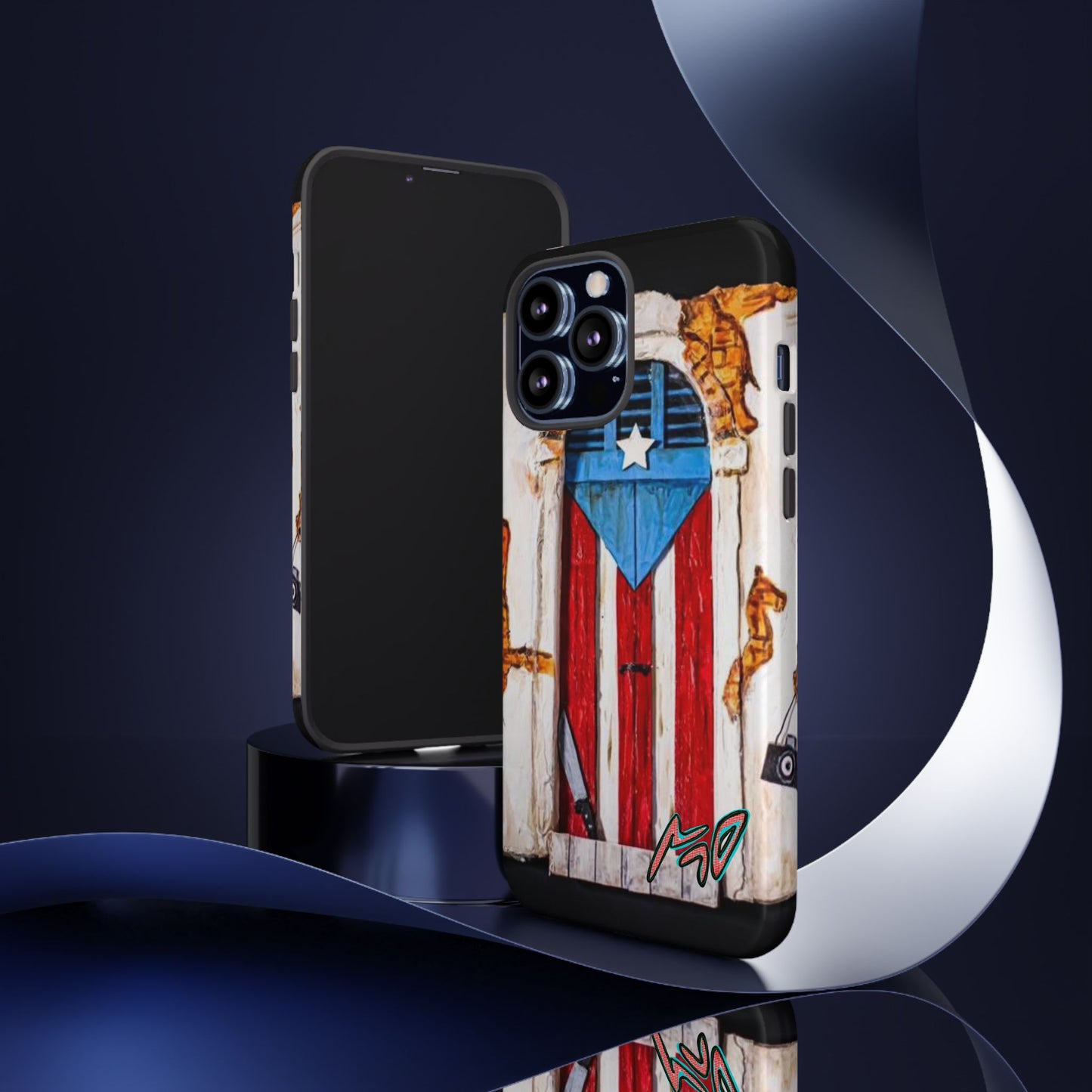 Puerto Rican Flag Phone Case - Rustic Coquí Door Design Tough Case