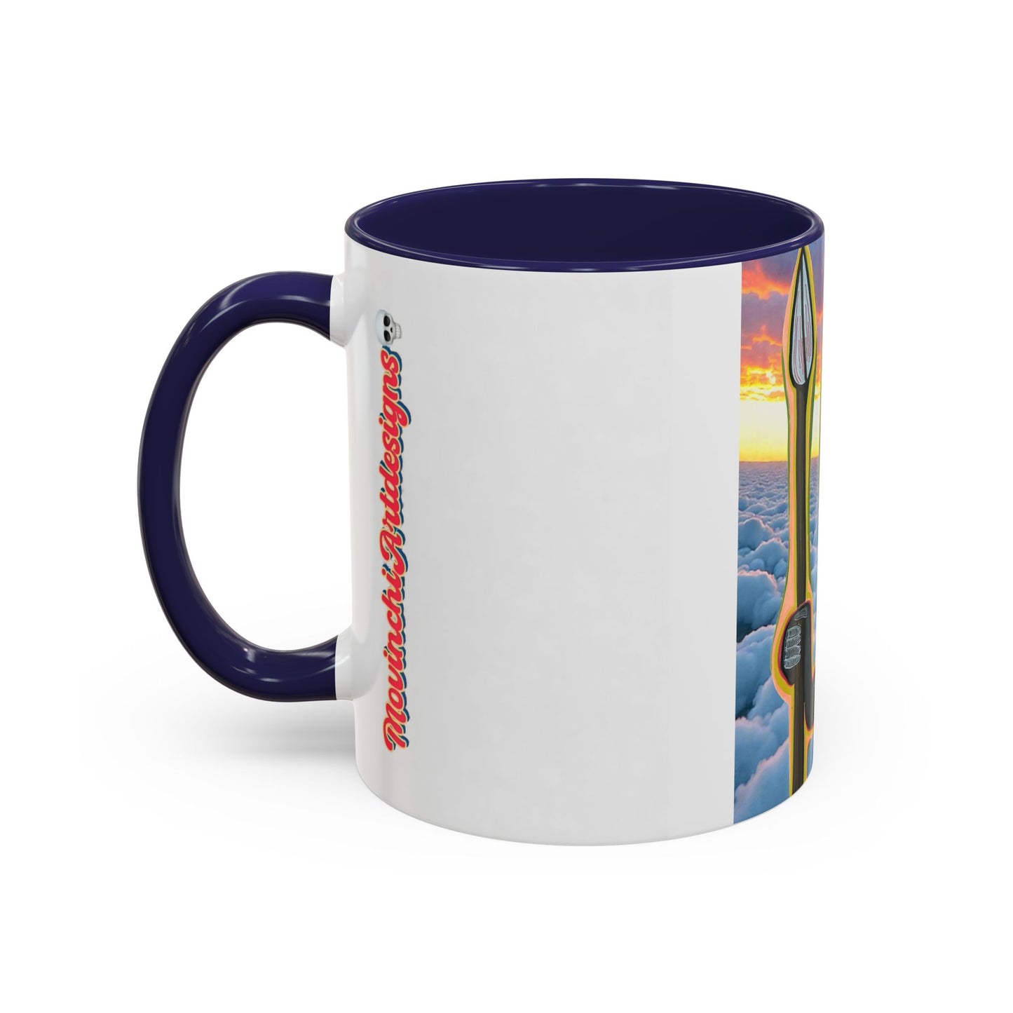 Surreal VINCENT Tribal Warrior Accent Coffee Mug — Colorful Skull Art 11/15oz