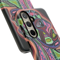 HEART ATTACK Abstract Neon Face Tough Phone Case – Vibrant Art Phone Cover