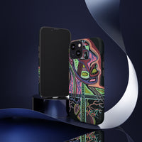 HEART ATTACK Abstract Neon Face Tough Phone Case – Vibrant Art Phone Cover