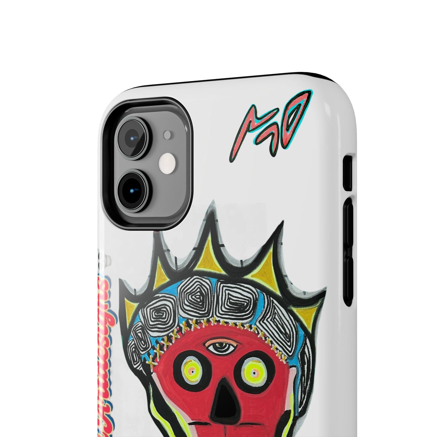 Artistic Crown KING GRAY  Skull Tough Phone Case — Colorful Abstract Guardian Design