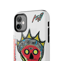 Artistic Crown KING GRAY  Skull Tough Phone Case — Colorful Abstract Guardian Design
