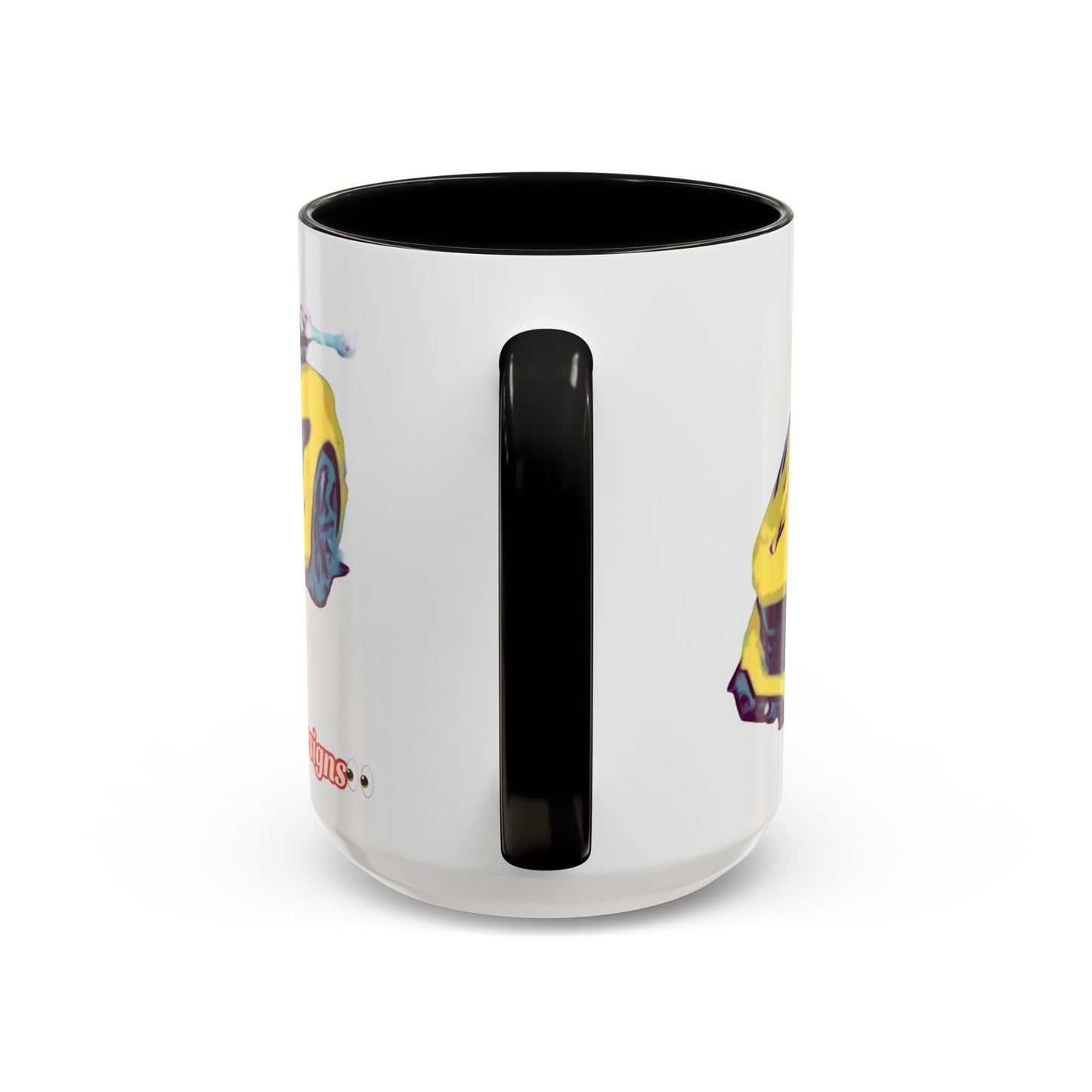 ZR1 Lover Coffee Mug — Yellow Sports Car & Boston Terrier Accent Mug (11/15 oz)