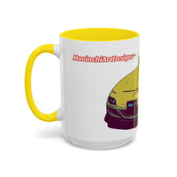 RX7  Coffee Mug — Yellow Sports Car Illustration Accent Mug