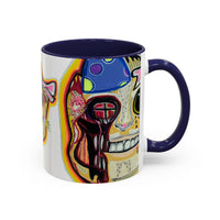 POOKIES BEAR Cat Skull Accent Coffee Mug — Day of the Dead Gothic Cat Design