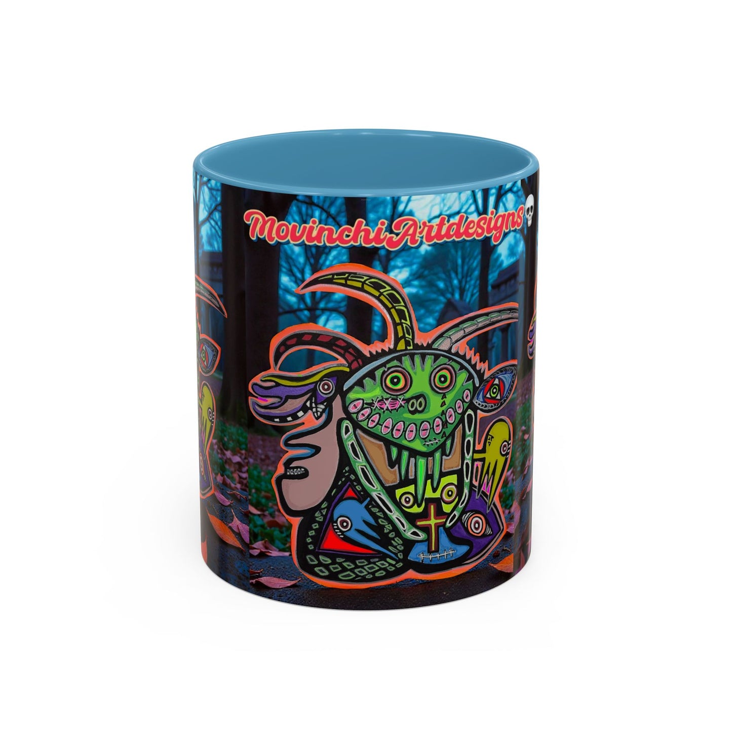 RYDER4.0  Psychedelic Forest Accent Coffee Mug – Colorful Trippy Creature Design (11/15oz)