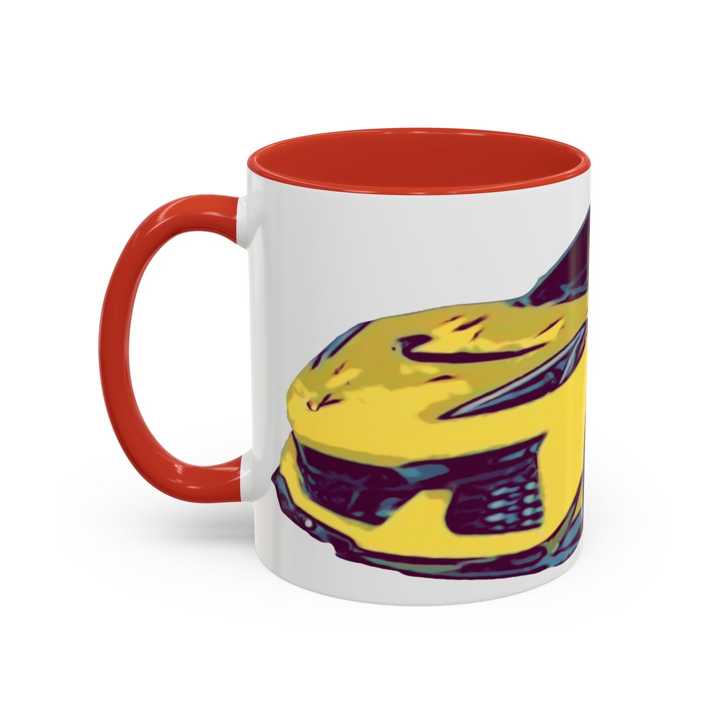ZR1 Lover Coffee Mug — Yellow Sports Car & Boston Terrier Accent Mug (11/15 oz)