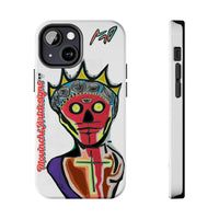 Artistic Crown KING GRAY  Skull Tough Phone Case — Colorful Abstract Guardian Design