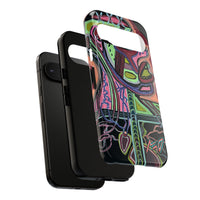 HEART ATTACK Abstract Neon Face Tough Phone Case – Vibrant Art Phone Cover