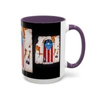 Puerto Rico Flag Door Accent Coffee Mug — Vintage Rustic Boricua Pride (11/15oz)
